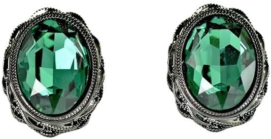 Earrings Gemstone Green Ear Stud Premium Feel Crystal Autumn Silver Needle Fashion Versatile