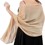 lifwimner Chiffon Shawls and Wraps for Women 200 * 70 CM Lightweight Long Sheer Scarfs Headscarf for Wedding Party Evening Dresses(Champagne)