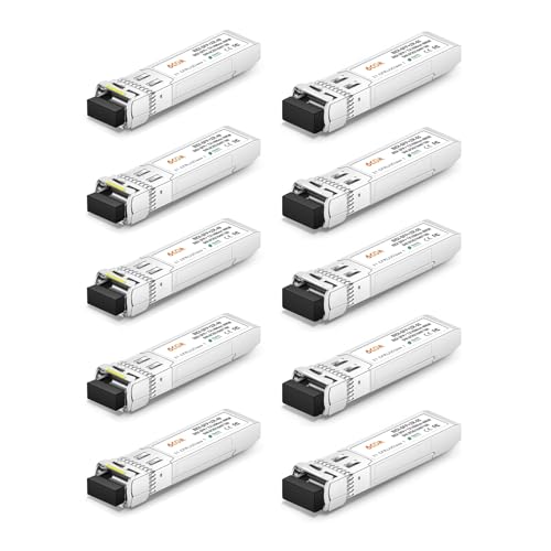 Image of 5 Pair of 10G BiDi SFP+ Transceiver, 10GBase-BIDI 1490nm /1550nm SMF, up to 80km, Compatible with Cisco, Ubiquiti, D-Link, Supermicro, Netgear and Other Open Switches