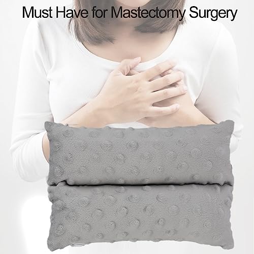 Image of Little Port Pillow Heart Surgery Pillows for Chemo Port After Open Heart Surgery Recovery Gifts Bypass Pacemaker Must Haves Protector Cushion Minky Dot Light Gray