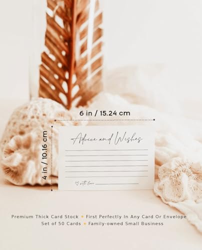 GardenCity Advice and Wishes Cards for Any Event – Well Wishes & Wedding Advice Cards for Bride & Groom, Wedding Reception, Baby Shower, Birthday, Graduation, or Retirement, 50 Pack, Minimalist