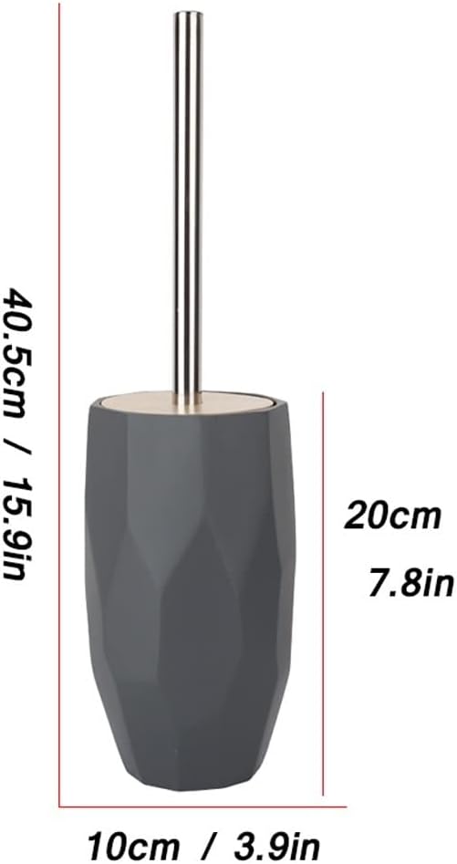 Toilet Brush Toilet Brush Holder Household Floor-Standing Toilet Cleaning Brush with Cover 360° No Dead end Toilet Bowl Brush Replaceable Brushs Set Cleaning Brush(Gris)