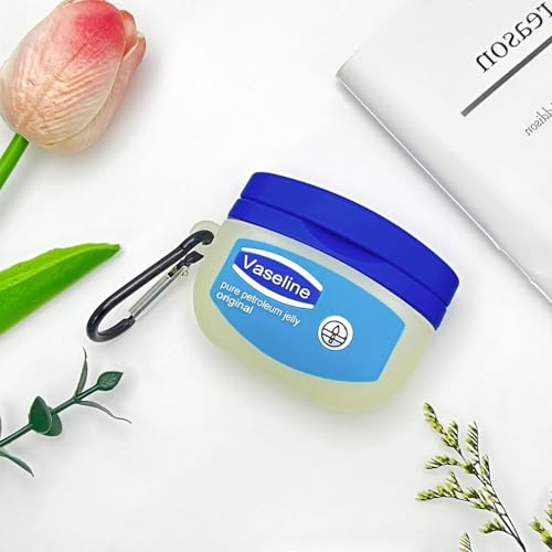 Image of Meyaar Earphone Case Cover Compatible for Realme Buds T300 & T310, Soft Silicone Skin Case Cover Shock-Absorbing Protective Case with Keychain for realme Buds T310 & T300 Only (Vase-line)