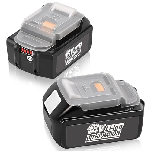 BeeFix 6.0Ah 18V Battery for Makita Battery 18 Volts with LED Indicator BL1860 BL1820 1830B 1840B, Fit Original Cordless Power Tools （2 Packs）