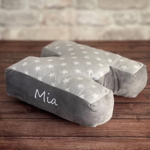 Echo Three Personalised Name Letter Cushion M | Custom Pillow | Printed Alphabet Cushion Monogram Pillow | Baby Gift Bedroom Decor