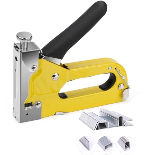 Graffatrice 3 in 1 resistente con 600 punti, pistola manuale per unghie, cucitrice per tappezzeria, legno, mobili, tappeti, falegnameria, fai da te, filo, decorazione, artigianato, materiale di