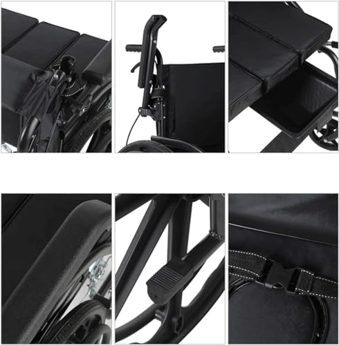 Transport-Wheelchair-Wheelchair-Carbon-Steel-Transportation-Wheelchair-with-Handbrake-Mobility-Scooter-Adjustable-Backrest-Can-Load-280-Lbs-Mobility-aids
