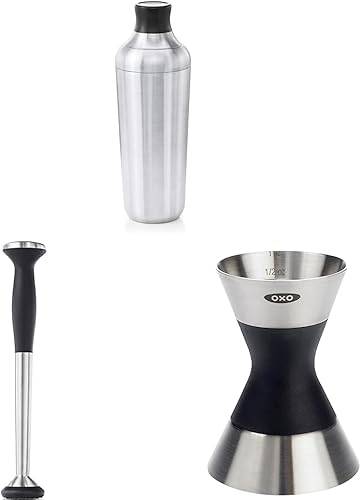 Vista 10 de OXO SteeL - Coctelera de 24 onzas y doble jigger SteeL