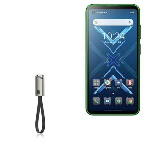 BoxWave Cable Compatible with Blackview BL5000 - USB Type-C Keychain Charger, Key Ring USB Type-C to Type-A 8 in USB Cable - Jet Black