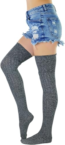 Image of ToBeInStyle Women's Over The Knee Knit Thigh High Warm Socks