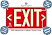 Photoluminescent Exit Sign Red W/Holes and Hardware - Aluminum - UL 924 Code Approved/IBC/NFPA 101) Made in USA | NightBright USA Part Number ULR-050-HH