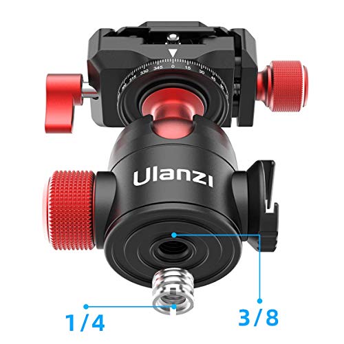 Tripod Head Quick Release Plate ULANZI U-70 Professional Metal 360° Panoramic Ball Head with Quick Release Plate & Cold Shoe, 44lbs/20kg Load for Tripod,Monopod,Slider,DSLR,Camera,Camcorder - Thumbnail 4