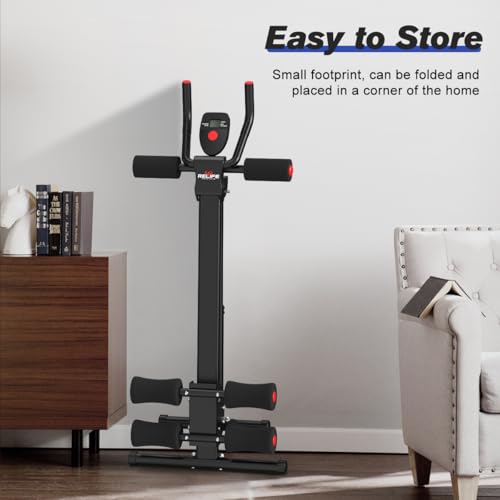 Image of RELIFE REBUILD YOUR LIFE AB Workout Machine Adjustable Ab Trainer Machine Foldable Ab Cruncher Strength Training Equipment for Home Gym, Full Body Workout Equipment 440 LBS