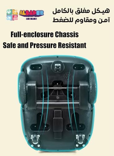 ALBADER Kids Scooter With 4 Wheels, Electric Ride on Toys For Children Remote Control, Scooter For Kids With Comfortable Seat & Safety Belt, 360° Degree Rotating, Ride Toys With Lights & Music (Pink)