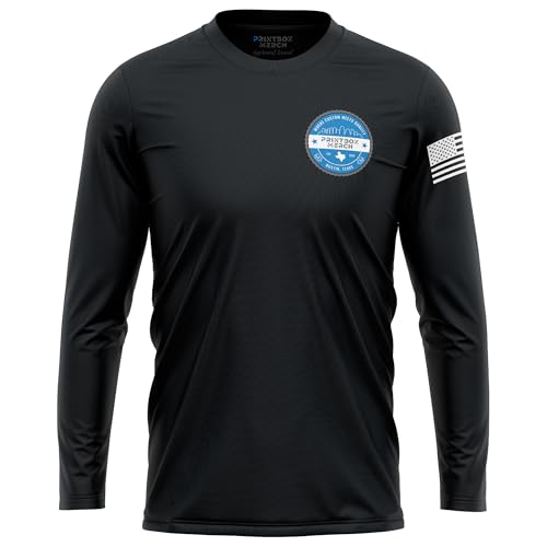 Custom Dry Fit Long Sleeve Shirts for Men, Add Your Logo Front & Back Printing, Customized Moisture Wicking Sun Protection UV Construction Landscaping Workwear T-Shirts Black2