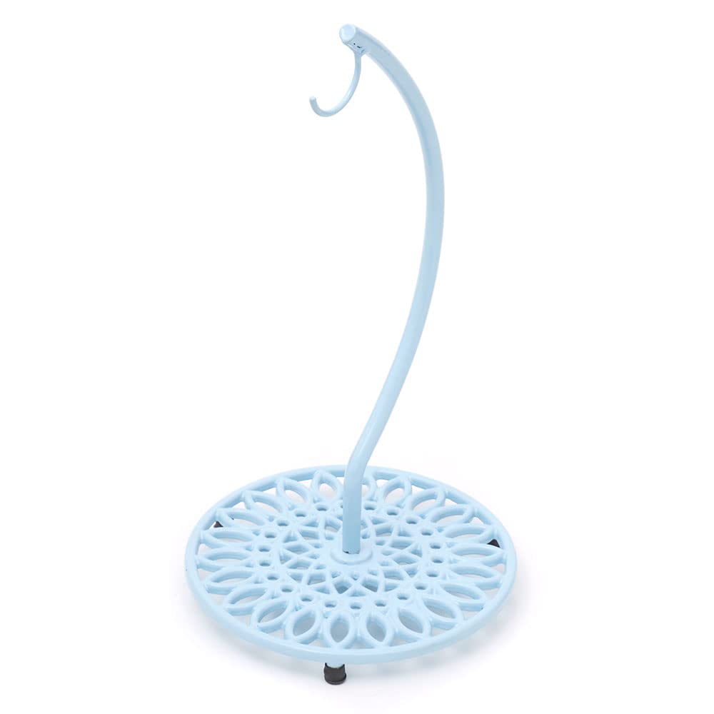 Sunflower Design Banana Tree Holder (Light Blue), By Home Basics | Cast Iron Banana Hook Stand | Keeps | Prevents Bruising | Banana Holder Stand With Non-Skid Feet