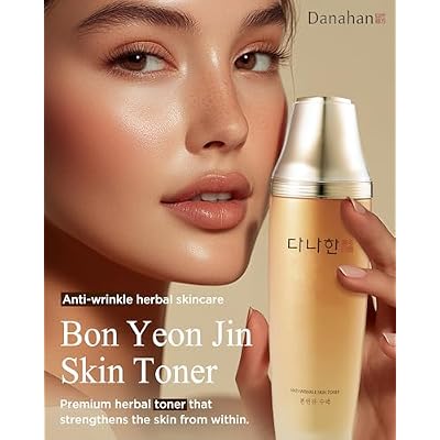 DANAHAN Korean Red Ginseng Toner for Dry & Mature Skin - Alcohol-Free Anti-Aging Hanbang Toner with Red Ginseng Saponin + 7 Korean Herbs + Hyaluronic Acid, Bon Yeon Jin, 5.41 fl oz / 160ml