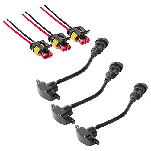 Wresetly Paquete de 3 Luces Delanteras de Rejilla Aptas para 2004-2019 Grille LED Luces Blancas Lente Negra