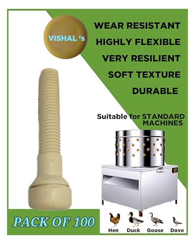 Image of VISHAL'S EXTRA SOFT RUBBER FINGERS For Broiler Chicken Cleaning Poultry Defeathering Machine HALF WHITE Pack Of 100