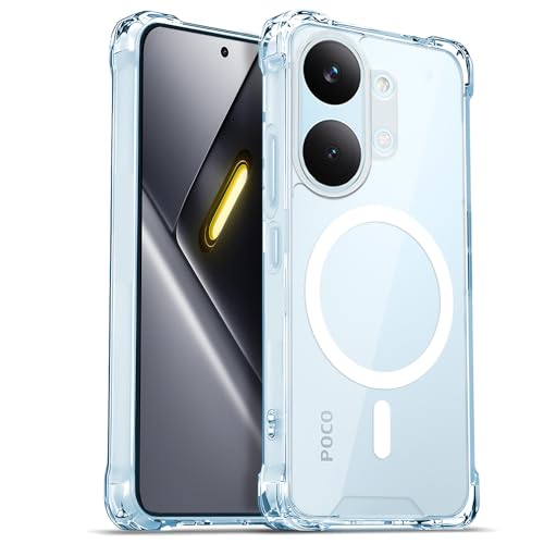 Image of AESTMO Clear Back Cover for Poco X8 Pro Max 5G | 360 Protection | Transparent Back Cover for Poco X8 Pro Max 5G (PC + TPU, Compatible with MagSafe Accessories, Transparent Bumper)