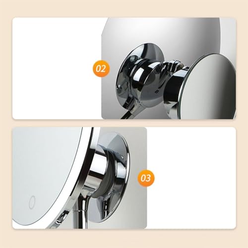 Espejo de tocador LED para maquillaje sin sombras: modelo recargable de mesa 4