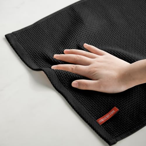 Artoid Mode Black 100% Cotton Soft Kitchen Cleaning Cloths 34 x 34 cm, Pack of 4 Dish Cloths Towels Absorbent Washable for Washing up - Image 3
