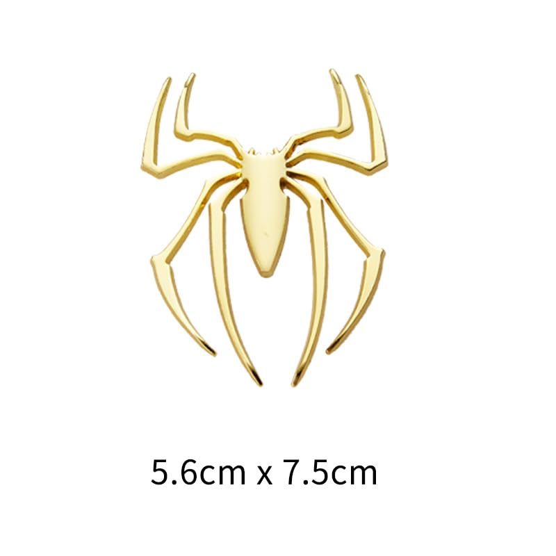 Image of JVCV 3D Metal Spider Sticker Chrome Logo Decal Emblem Badge for All Cars Bikes Laptops Headphones (Spider, Gold)