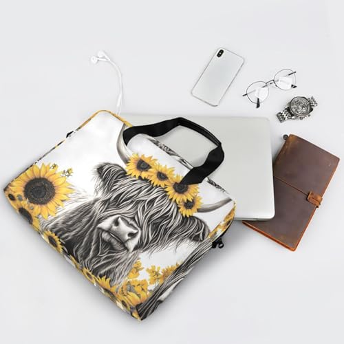 Funda maletín portátil ALZA Gray Highland Cow 13-15.6 pulg miniatura 7