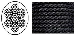 Black Powder Coated Galvanized Cable Wire Rope 3/16