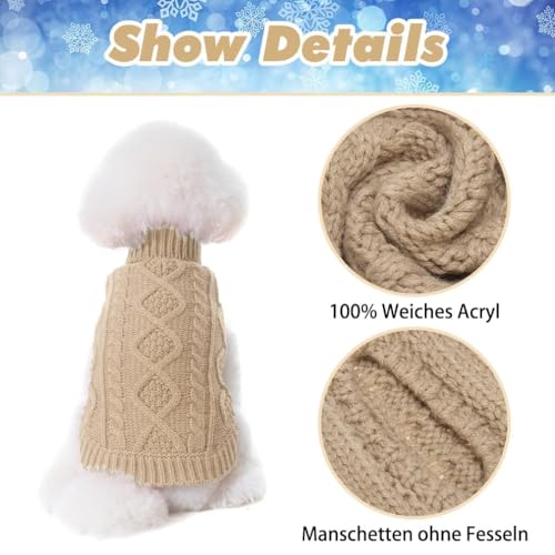 Image of BINGPET Dog Sweater for Medium Dogs, Turtleneck Knitted Clothes