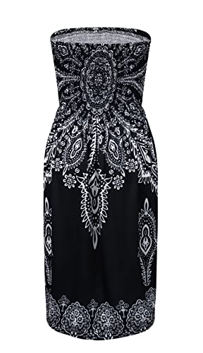 Image of Zyyfly Womens Summer Beach Dresses Strapless Cover Ups Dress Tube Top Sundresses
