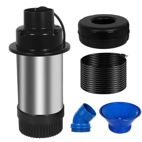 750W Heavy-Duty Stainless Steel Pond Fountain Aerator Pump with Timer, 100V 1HP 15000 GPH Floating Aerating Pump, 10FT Spray, All-Copper Motor, 100 FT Cord for Ponds and Lakes