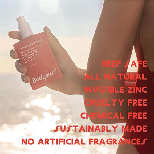Bodysurf Mineral Sunscreen Face Moisturizer, Moisturizing Sunscreen Spf 30, Facial Sunscreens, Face Sunscreen For Sensitive Skin, Zinc Oxide Physical Spf, With Hyaluronic Acid, Astaxanthin And Magnesium #TOP2