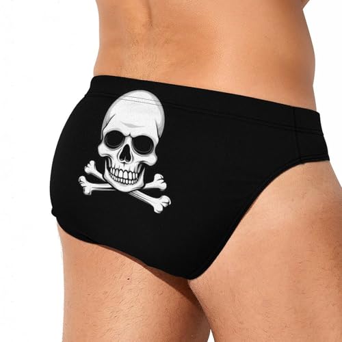 Skull Crossbones Skeleton Jolly Roger Men’s Swim Briefs Triangle Swimming Trunks Bikini Surf Swimsuit4