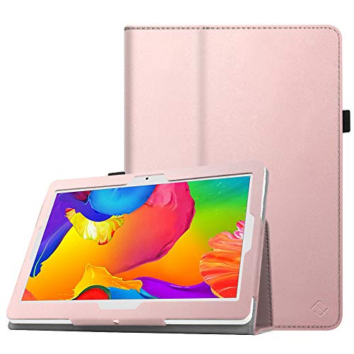 Fintie Case for ZONKO K105 10.1, MEIZE 10, Dragon Touch Notepad K10 / Max10 10.1 Tablet, Premium PU Leather Stand Cover for Lectrus, Victbing, Hoozo, Winsing 10 Android Tablet, Rose Gold