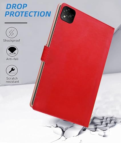 Image of TGK Flip Cover for Infinix XPAD LTE 11 inch Tablet Case with Stylus Holder (Red)
