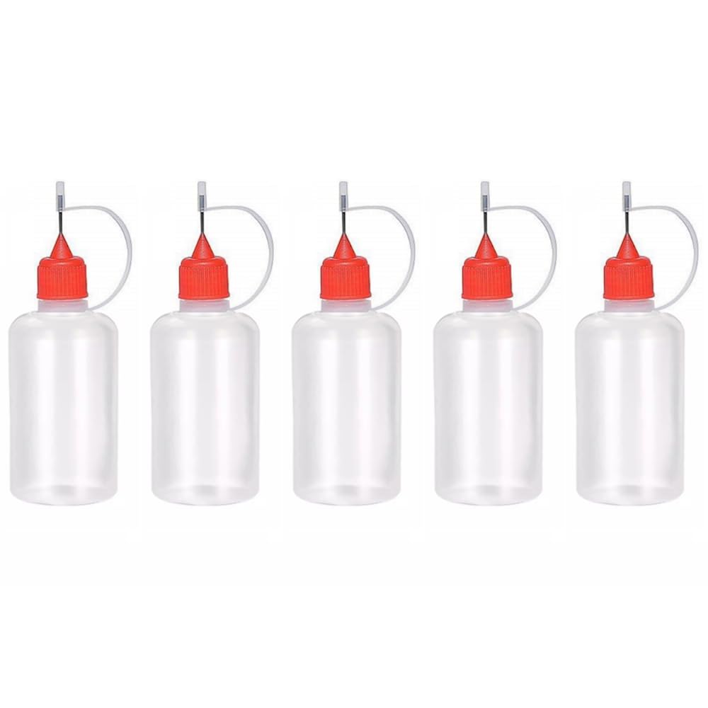 Wizard Vapes Red 5 X Empty Plastic Squeezable Liquid Dropper Filling Bottles E-Juice Quiling Oil Needle Tip Ldpe (, 30Ml)