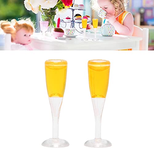 Champagne Glasses, Stable Dollhouse Miniature Wine Glass Set Lifelike For Potted Plants For Decorating Miniature Environments For Miniature Gardens(A Pair Of Champagne Glasses) #TOP3