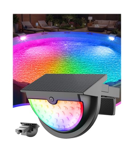 DeeprBetter 2026 Verbessert Poolbeleuchtung Solar, Farbwechsel LED Pool Beleuchtung mit 10 Lichtmodi, IP68 Wasserdicht Solar Pool Lichter & Teichbeleuchtung, Poollampe Schwimmlichter Solar für Garten