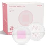 Nuliie Skin-Friendly Pink Core Nursing Pads 200 Count, Disposable Breast Pads for Breastfeeding, Gentle & Comfortable, Leakproof, Individually Wrapped