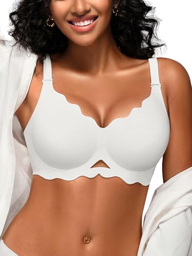 Image of Seamless Jelly Bras for Women - Wireless Gel Bra No Underwire with Support Full Coverage Comfort T-Shirt Bralette