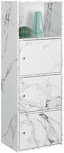 Miniatura 4 de Convenience Concepts Xtra Storage - Armario de 3 puertas con acabado de madera de mármol sintético blanco