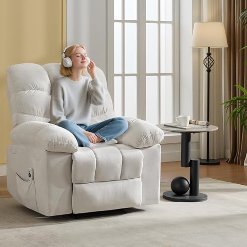 Sillón reclinable con masaje y calefacción Beige miniatura 2