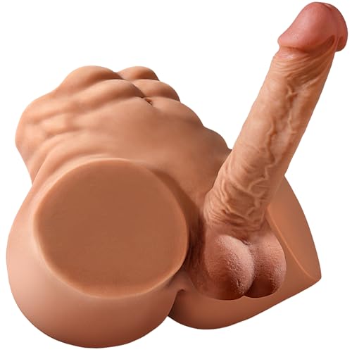 Isskis 6.8LB Male Sex Doll with Dildo, Adult Torso Sex Doll Toys with 7.08in Huge Dildos for Women Masturbation, Unisex Masturbator Sex Toy with Penis Tight Anal for Gay Les Men Couple