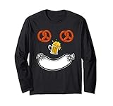 Pretzel WeißWurst Bier Frühstück Oktoberfest, Smiley Face Langarmshirt