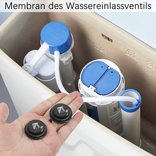 2 Stück Füllventil Für Spülkasten, Spülkasten Dichtungen, Hutmembran Spülkasten, Schwimmer Toilettenspülkasten, für Spülkästen(Schwarz)