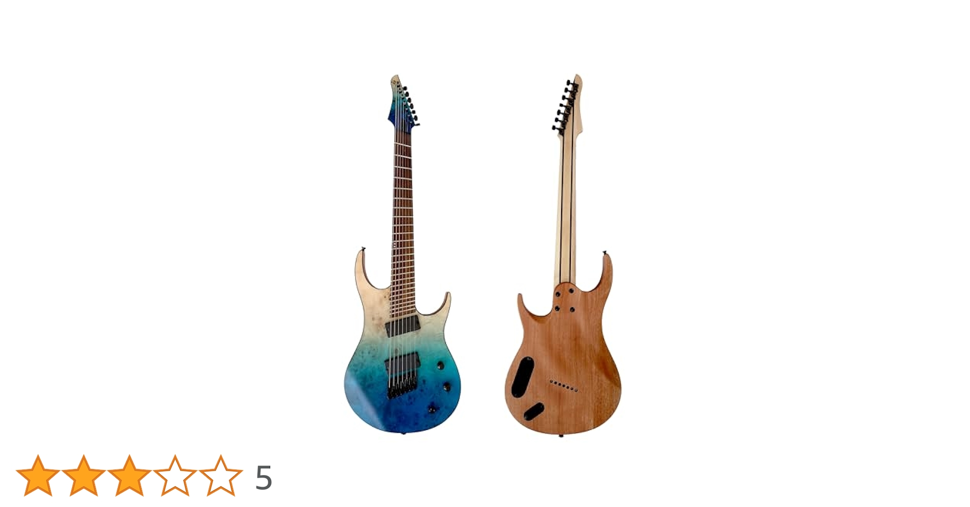 傑作　個人製作　7弦guitar Ibanez】ハイコストパフォーマンスのポプラバール・ボディトップ7弦