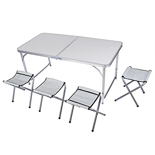 Table de camping pliante robuste avec 4 chaises pour repas facile - 7