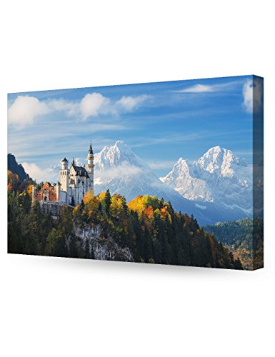 Decorarts - The Neuschwanstein Castle, Giclee Print On Canvas Wall Art For Home Decor. 30X20 X1.5 #TOP3