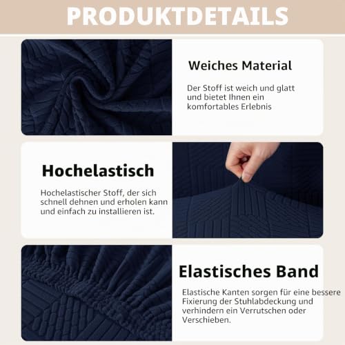 Ystyle Stretch Stuhlhussen 6er Set, Stuhlbezug Elastisch Abnehmbarer Waschbarer,Universal Langlebig Stuhlbezüge… – Ansicht 5